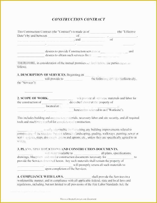 Residential Construction Contract Template Free Of Standard Construction Contract Template