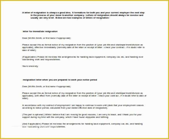 Resignation Letter Free Template Download Of 27 Resignation Letter Templates Free Word Excel Pdf