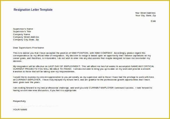 Resignation Letter Free Template Download Of 27 Resignation Letter Templates Free Word Excel Pdf