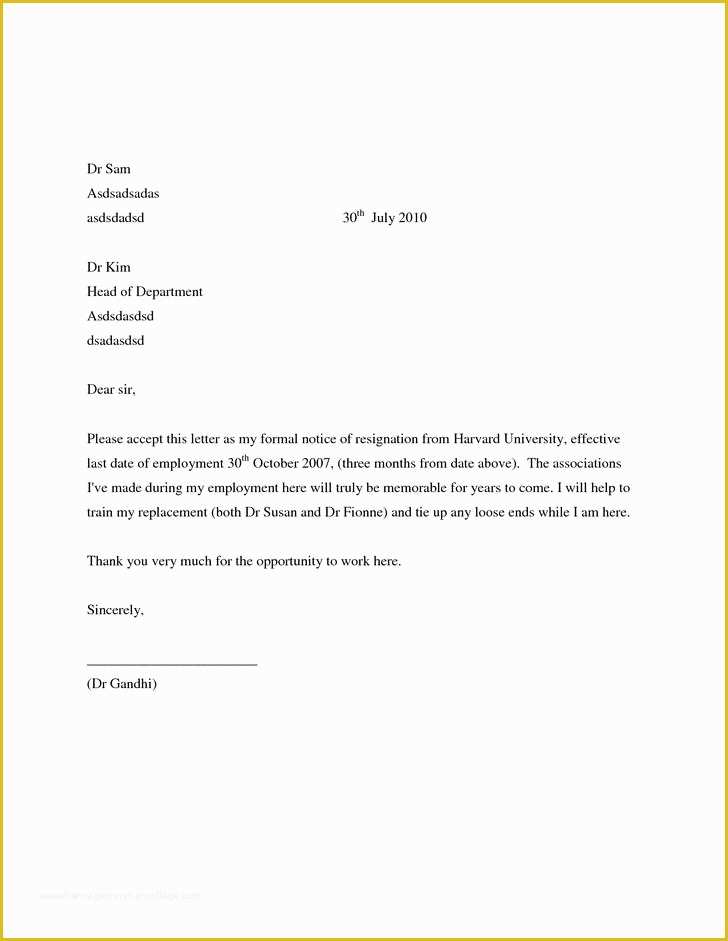 Resignation Letter Free Template Download Of 30 Resignation Letter Templates Free Download