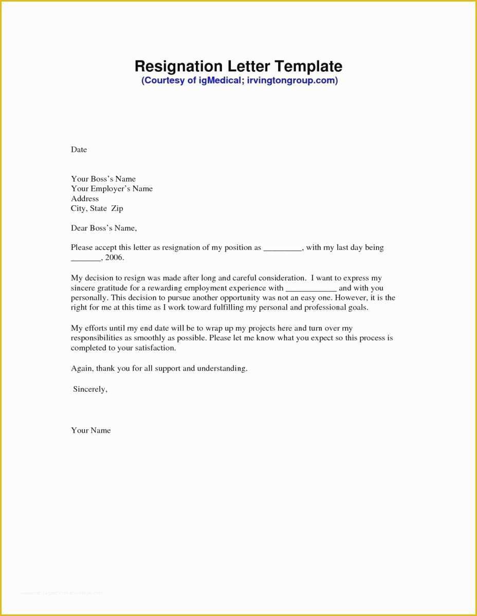 Resignation Letter Free Template Download Of Free Resignation Letter Template Microsoft Word Download