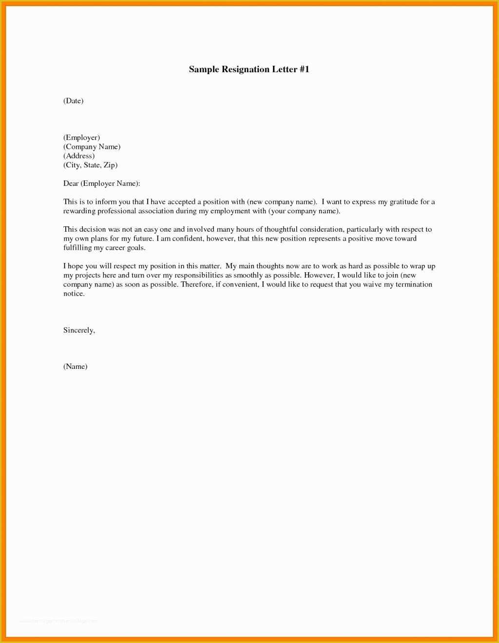  Resignation Letter Free Template Download Of Free Resignation Letter 