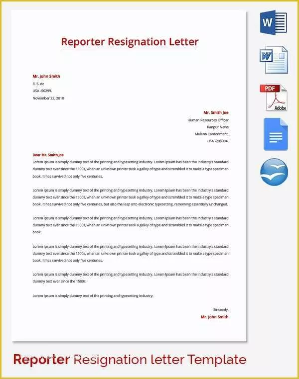 Resignation Letter Free Template Download Of Resignation Letter Template 25 Free Word Pdf Documents