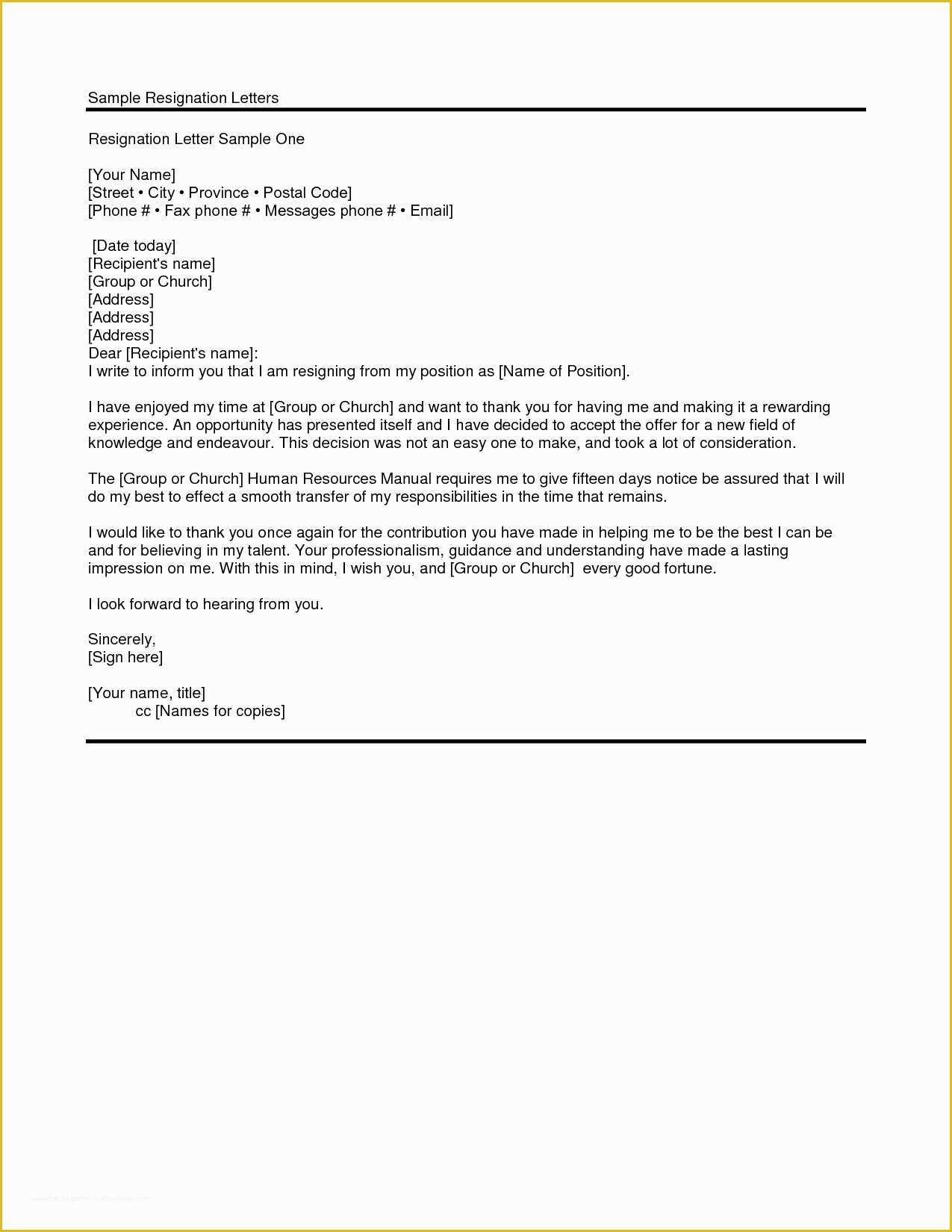 Resignation Letter Free Template Download Of Resignation Letter Template Free Download Collection