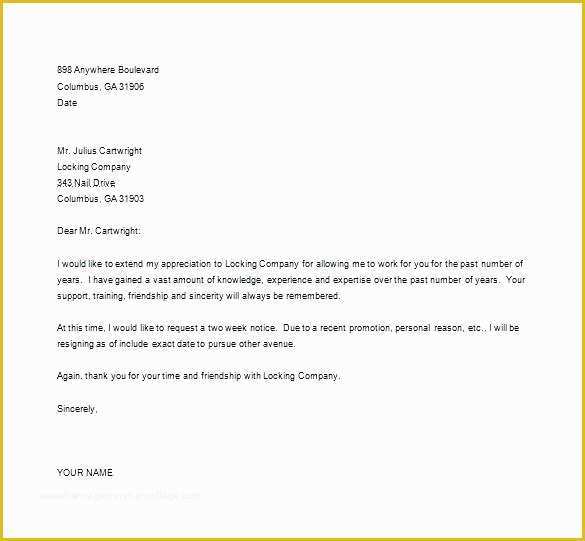 Resignation Letter Free Template Download Of Sample Professional Resignation Letter Template Standard