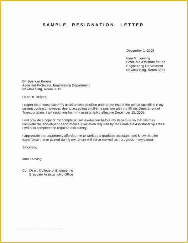 Resignation Letter Template Free Download Of 16 Work Resignation Letter Samples & Templates Free