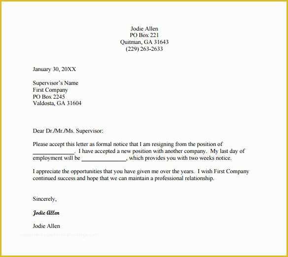 Resignation Letter Template Free Download Of 22 Resignation Letter Examples Pdf Doc