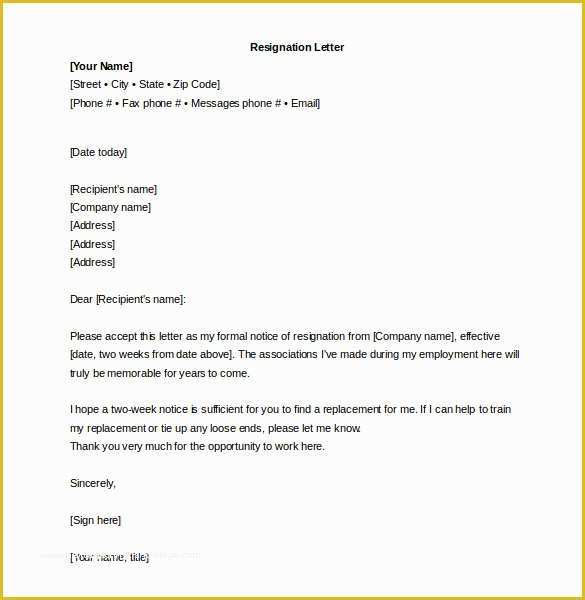 Resignation Letter Template Free Download Of 26 Word Letter Templates Free Download