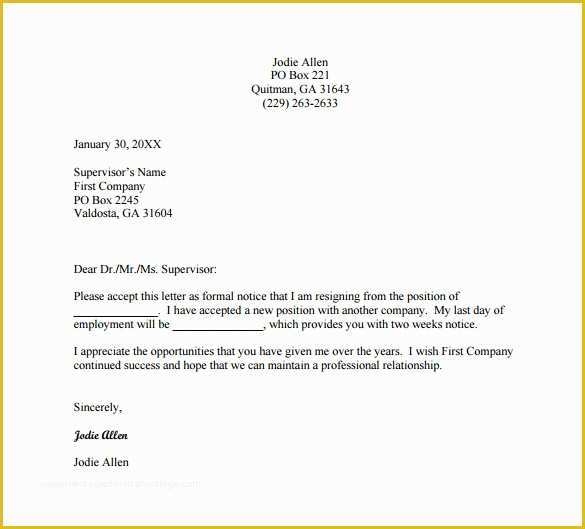 Resignation Letter Template Free Download Of 27 Resignation Letter Templates Free Word Excel Pdf