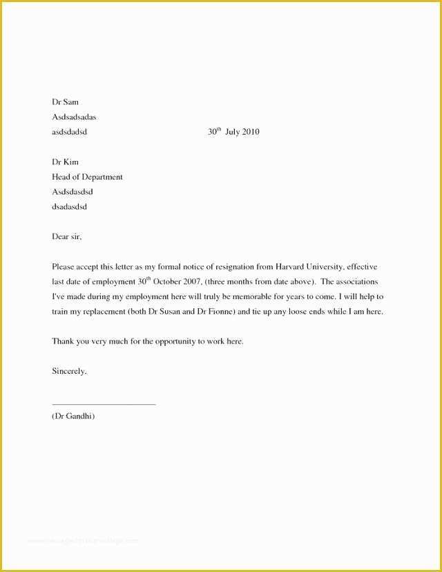 Resignation Letter Template Free Download Of Letter Resignation Sample Notice Template to Employer
