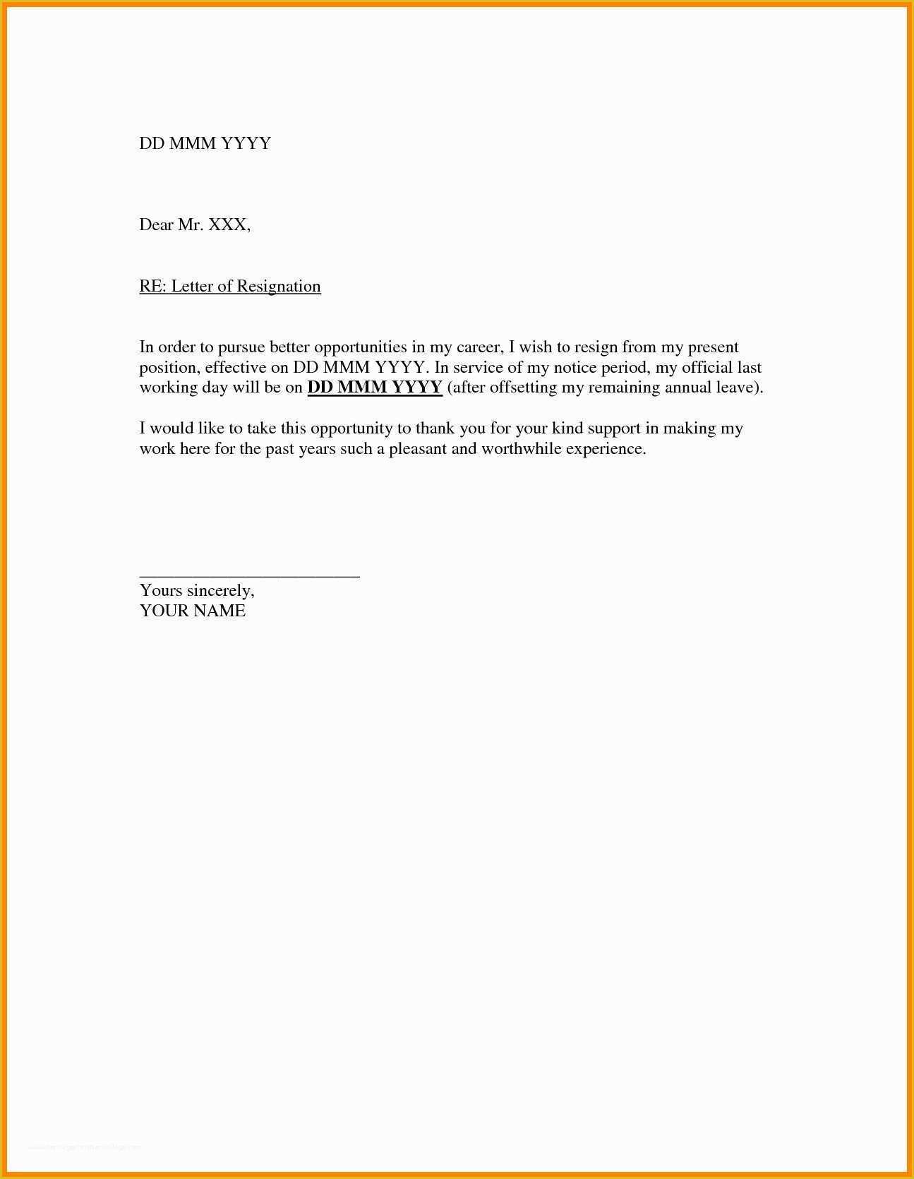 Resignation Letter Template Free Download Of Resignation Letter Free Template Download Samples
