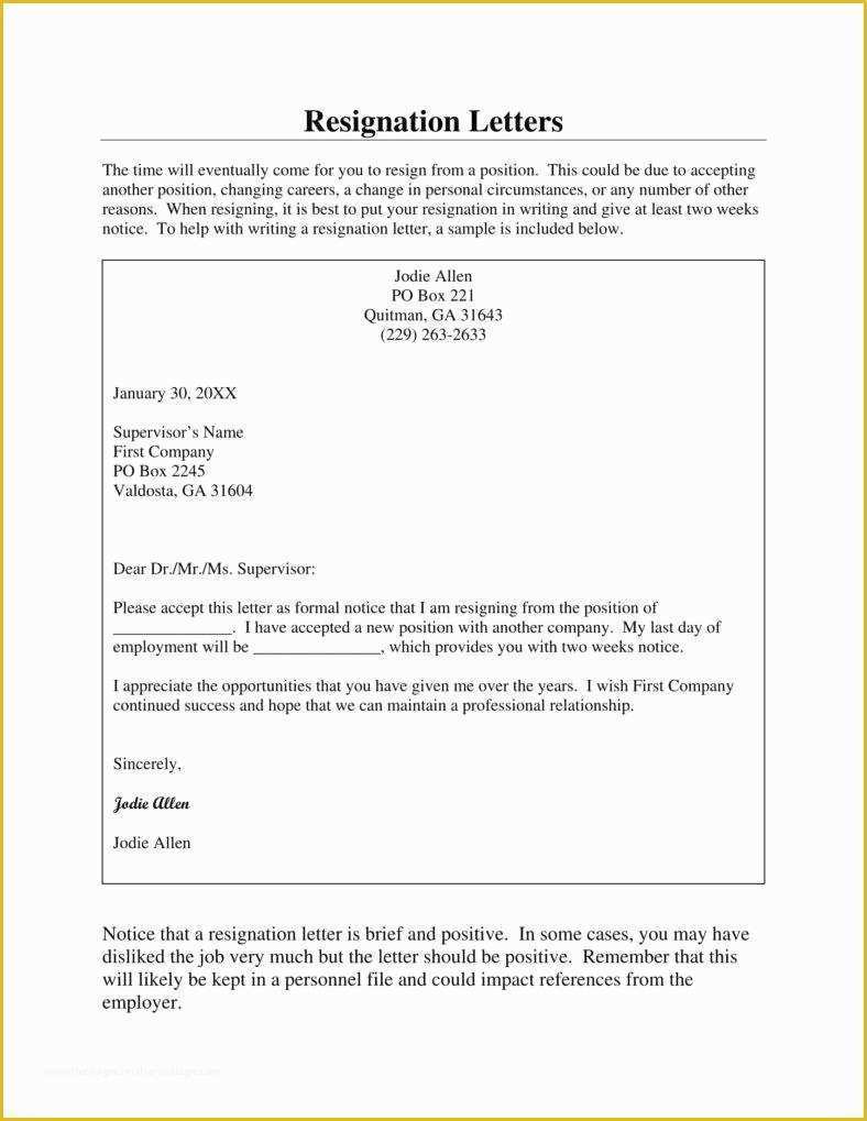 Resignation Letter Template Free Of 33 Simple Resign Letter Templates Free Word Pdf Excel