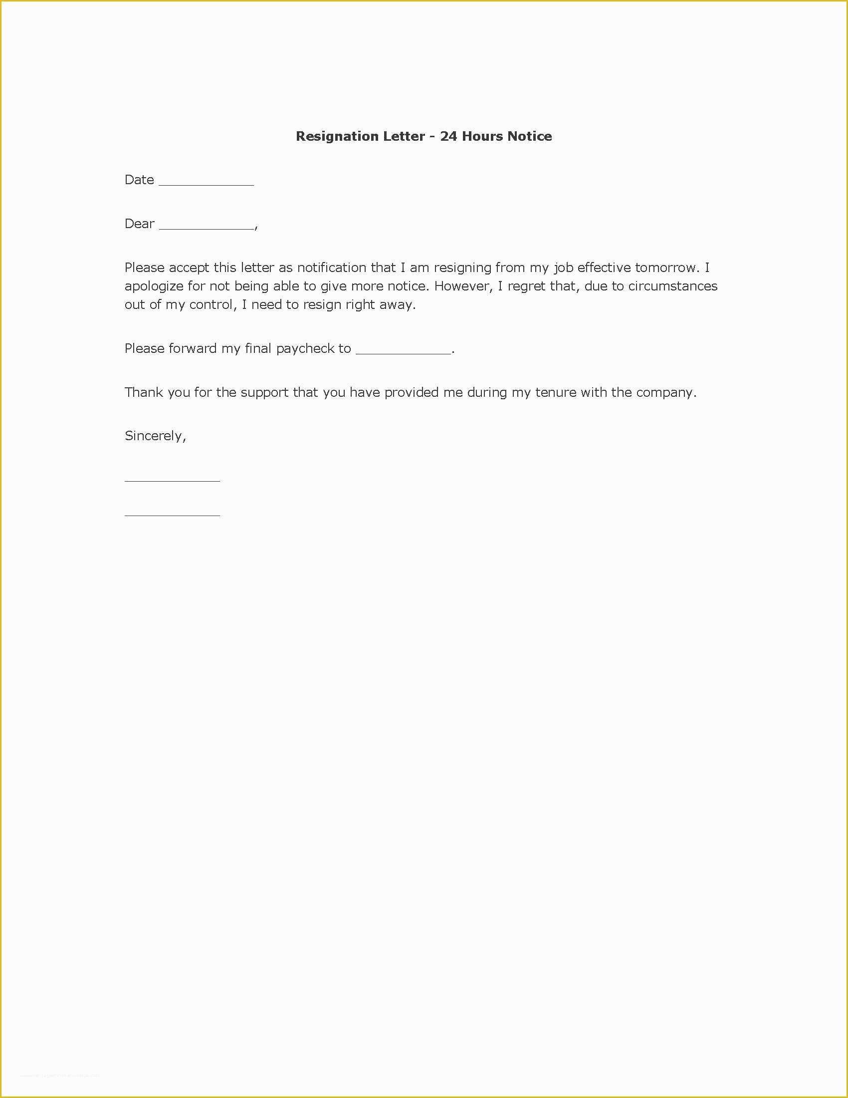 Resignation Letter Template Free Of 33 Simple Resign Letter Templates