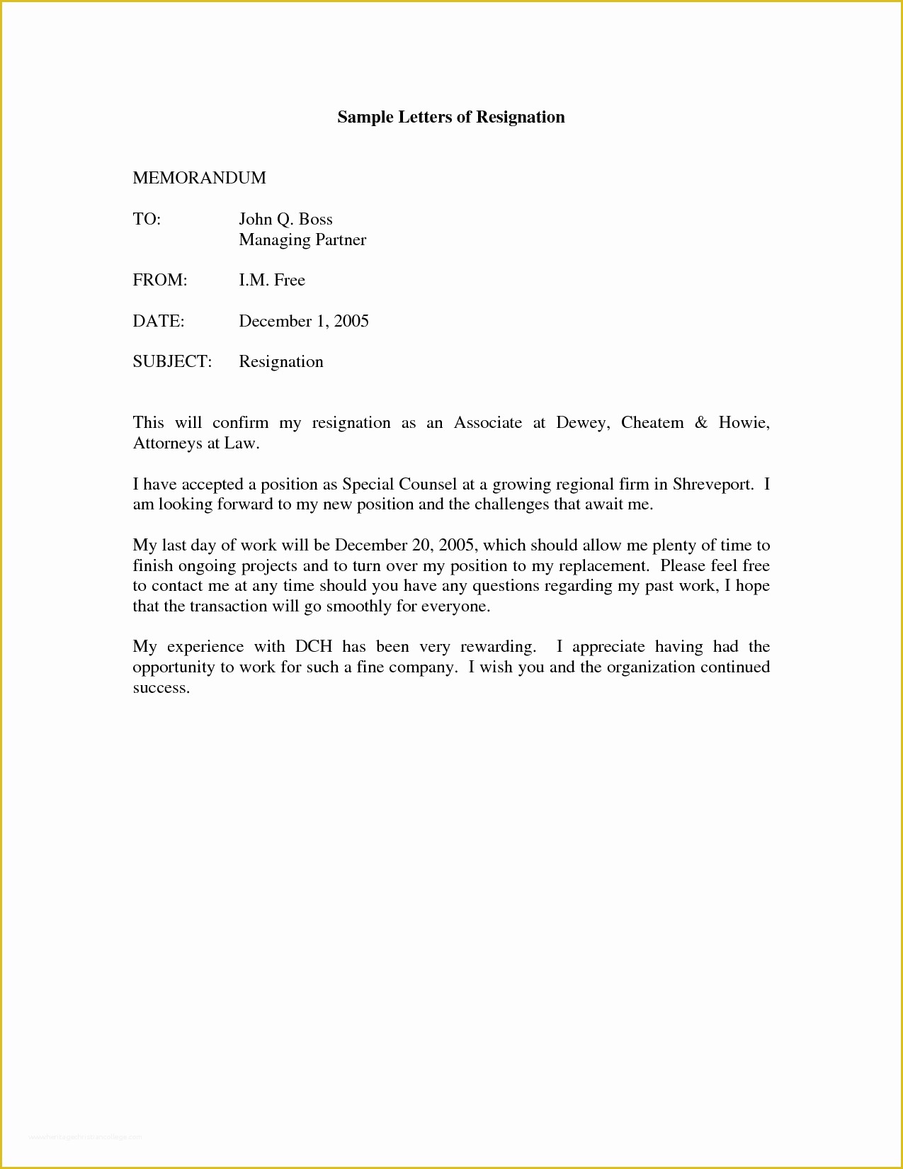 Resignation Letter Template Free Of Printable Sample Letter Of Resignation form