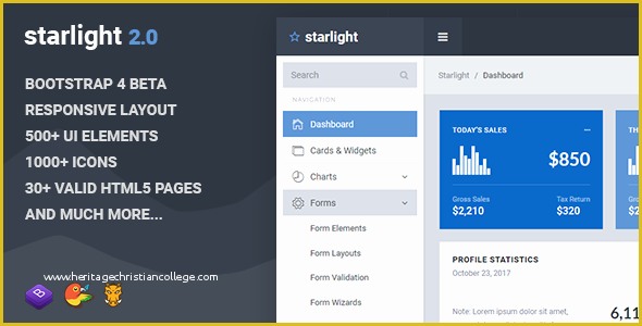 Responsive Bootstrap Dashboard Template Free Download Of Free Download Starlight V2 0 Responsive Bootstrap 4