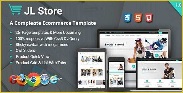 Responsive Ecommerce HTML Template Free Download Of Jl Store Multipurpose Responsive E Merce HTML5 Template