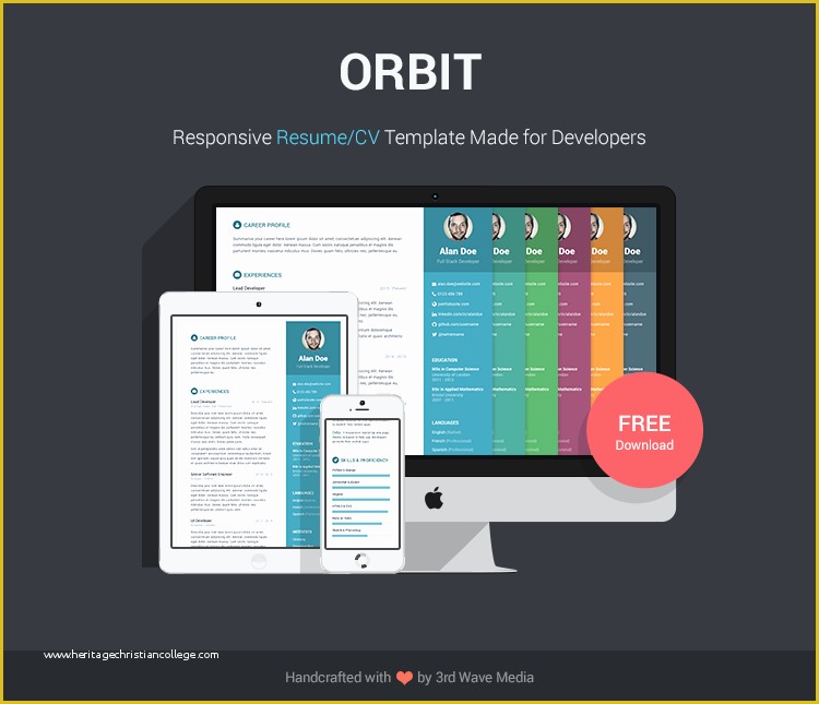 Responsive Website Templates Free Download HTML with Css Of Free Bootstrap Resume Cv Template for Developers orbit