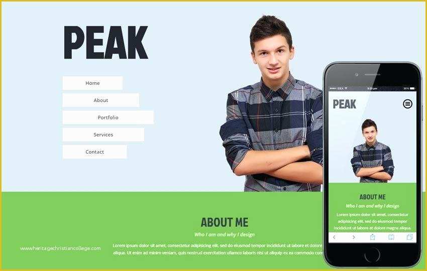 Responsive Website Templates Free Download HTML5 with Css3 Of Peak A Personal Portfolio Flat Bootstrap Responsive Web
