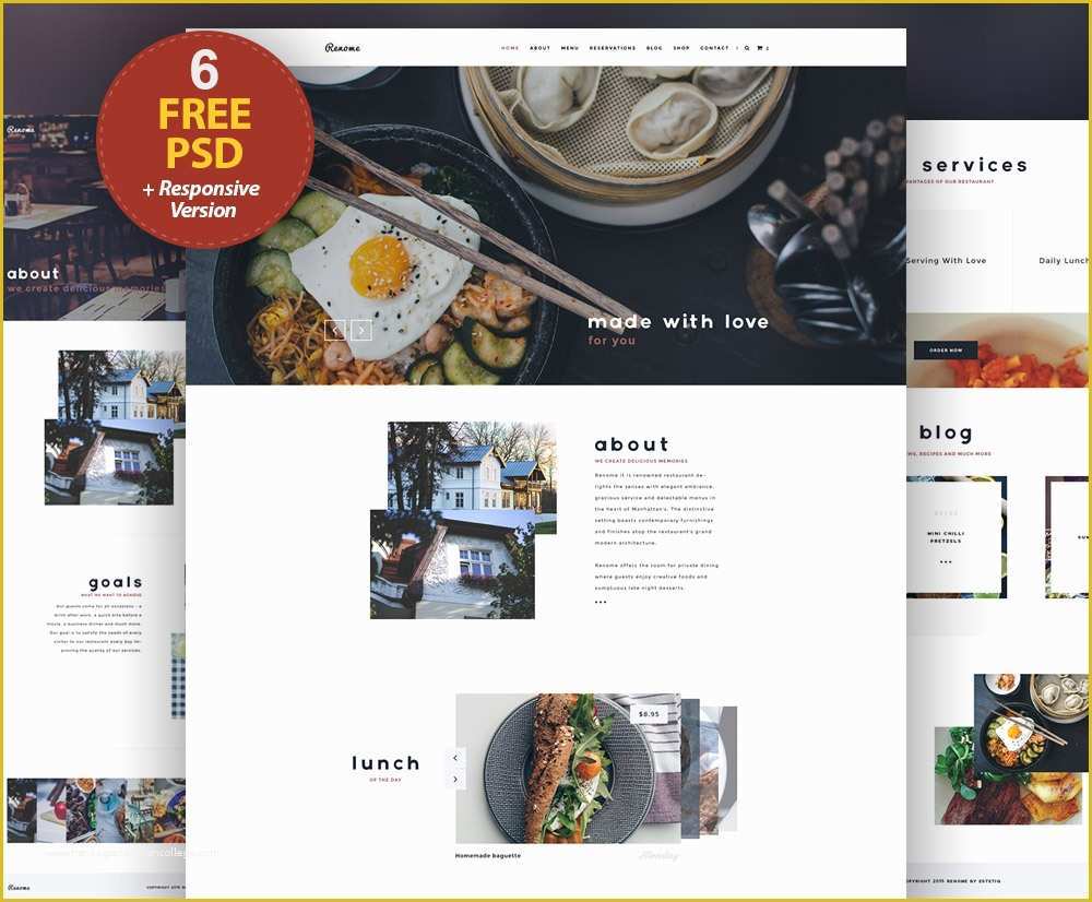 Responsive Website Templates Psd Free Download Of Download Free Responsive Restaurant Website Free Psd