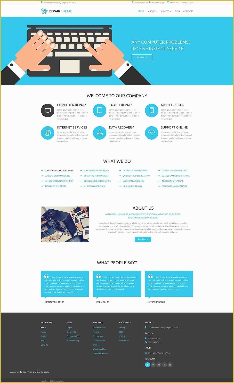 Responsive Website Templates Psd Free Download Of Puter Repair Psd Template