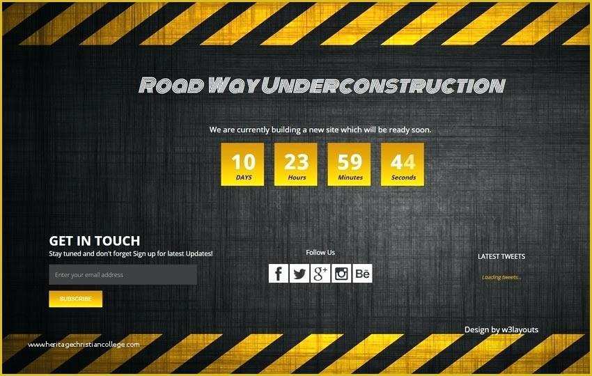 Responsive Website Templates Psd Free Download Of Road Way Under Construction Flat Responsive Web Template