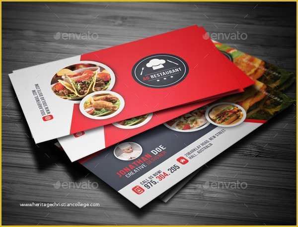 Restaurant Business Card Template Free Download Of 25 Restaurant Business Card Templates Free & Premium
