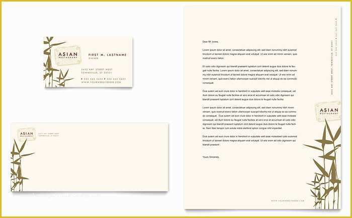 Restaurant Business Card Template Free Download Of asian Restaurant Business Card & Letterhead Template Design