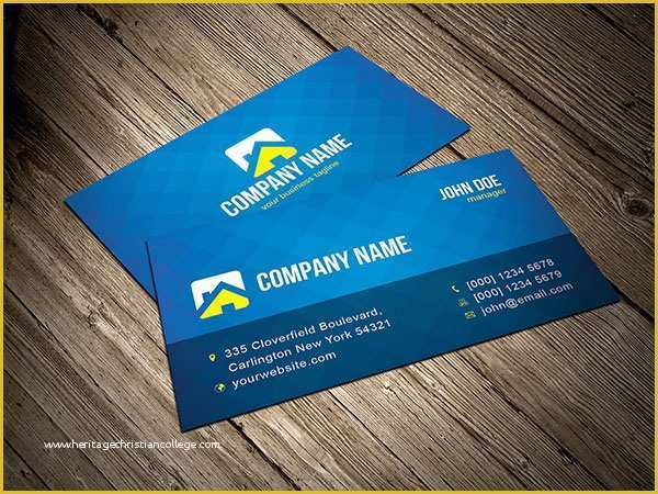 Restaurant Business Card Template Free Download Of Free Blue Business Card Template Vector