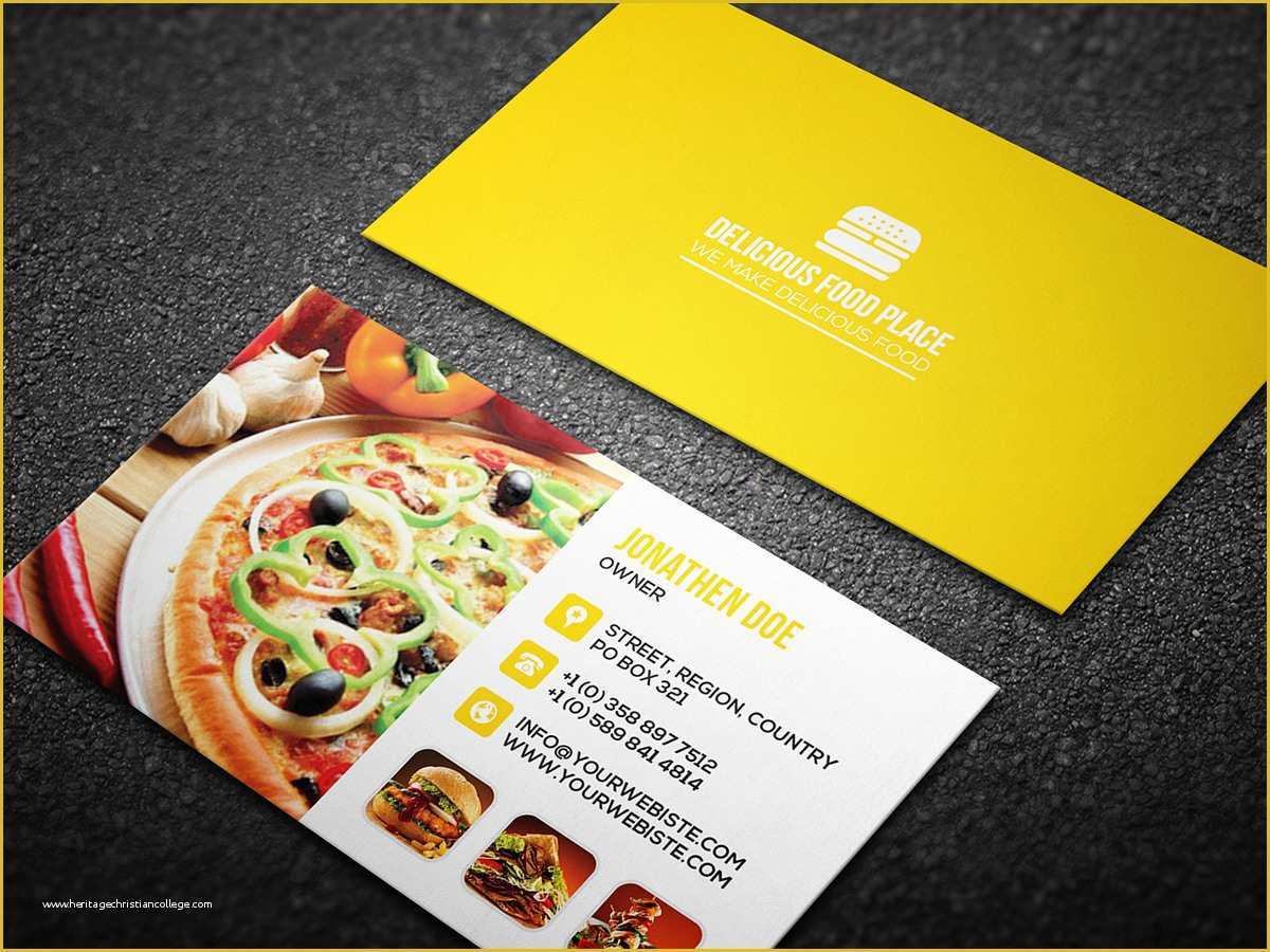 Restaurant Business Card Template Free Download Of Free Delicious Food Business Card On Behance