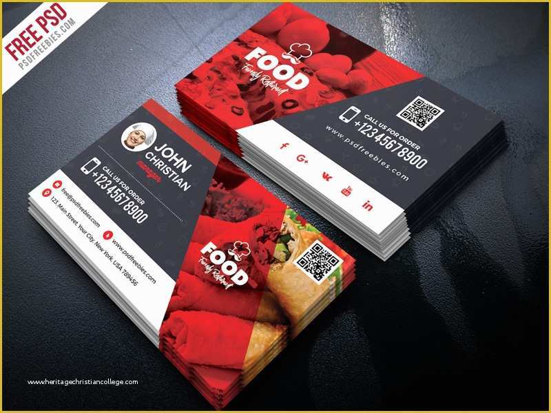 Restaurant Business Card Template Free Download Of Free Restaurant Business Card Psd by Psd Freebies