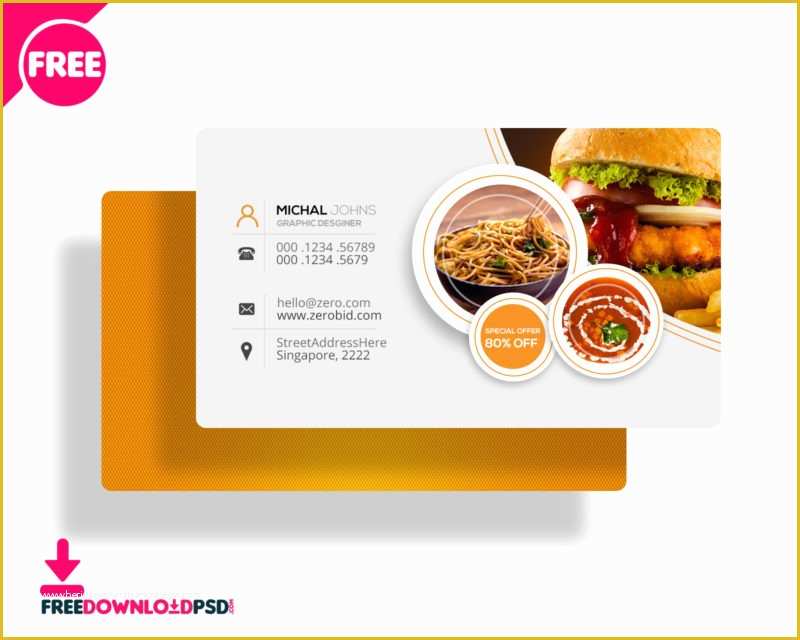 Restaurant Business Card Template Free Download Of Free Restaurant Business Card Psd