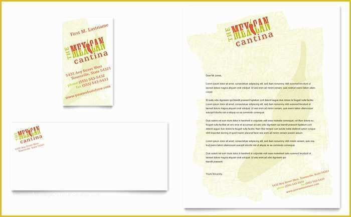 Restaurant Business Card Template Free Download Of Mexican Restaurant Business Card & Letterhead Template Design
