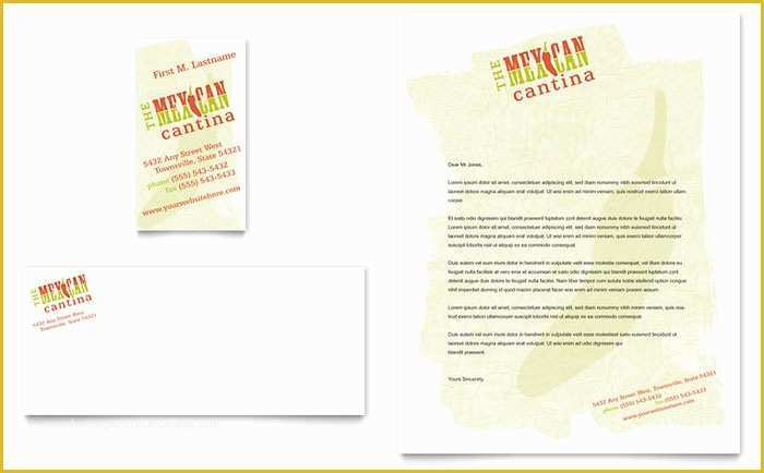 Restaurant Business Card Template Free Download Of Mexican Restaurant Business Card & Letterhead Template Design