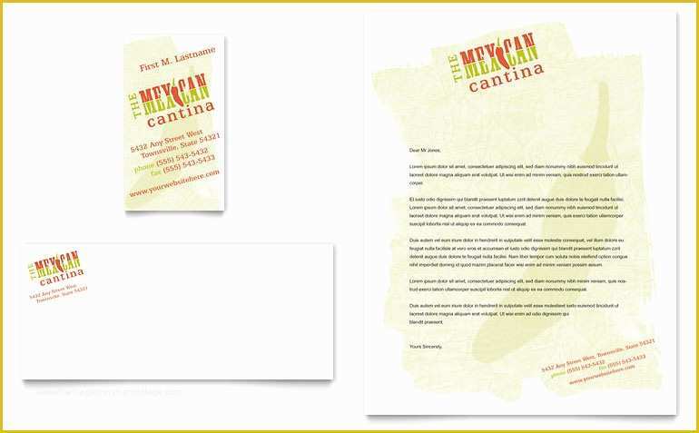 Restaurant Business Card Template Free Download Of Mexican Restaurant Business Card & Letterhead Template