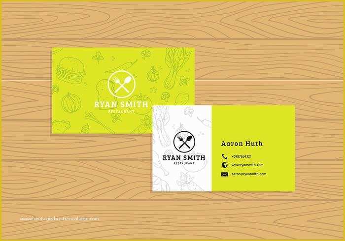 Restaurant Business Card Template Free Download Of Name Card Restaurant Template Free Vector Download Free