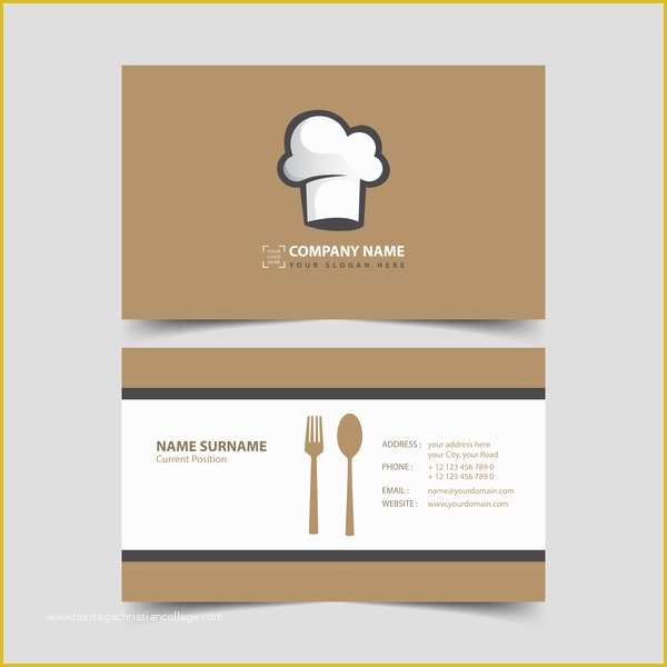 Restaurant Business Card Template Free Download Of Restaurant Business Card Vector Free
