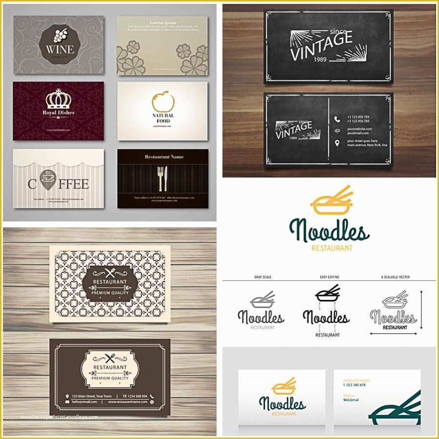 Restaurant Business Card Template Free Download Of Retro Restaurant Card Set Vector