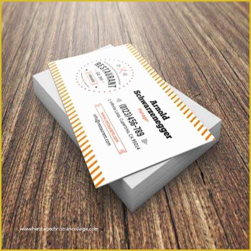 Restaurant Business Cards Templates Free Of 20 Restaurant Business Card Templates