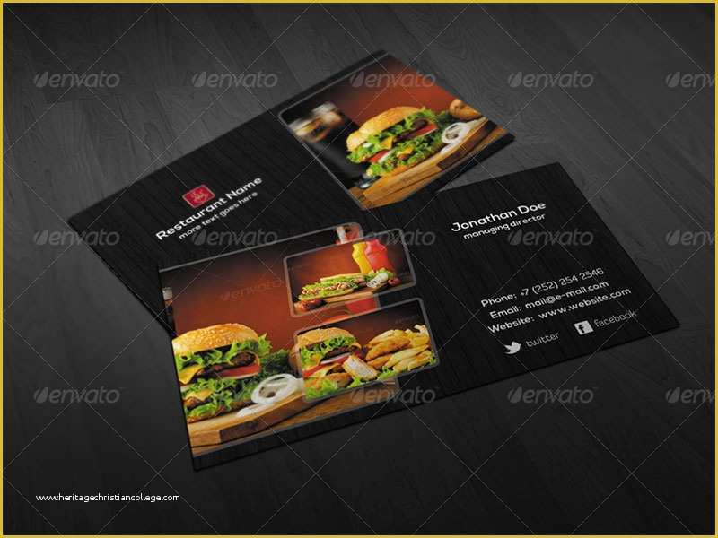 Restaurant Business Cards Templates Free Of 45 Restaurant Business Cards Templates Psd Designs