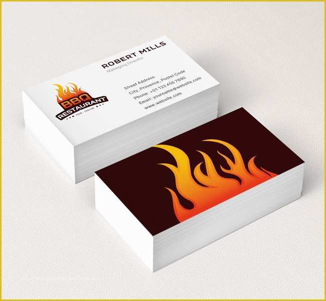 Restaurant Business Cards Templates Free Of Bbq Restaurant Logo &amp; Business Card Template the Design Love