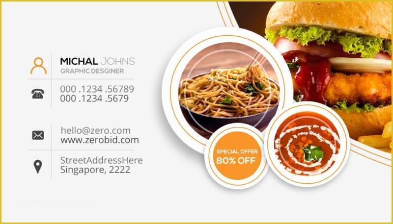 Restaurant Business Cards Templates Free Of Free Restaurant Business Card Psd