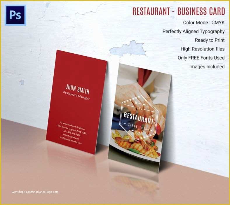 Restaurant Business Cards Templates Free Of Ideal Restaurant Business Card Template