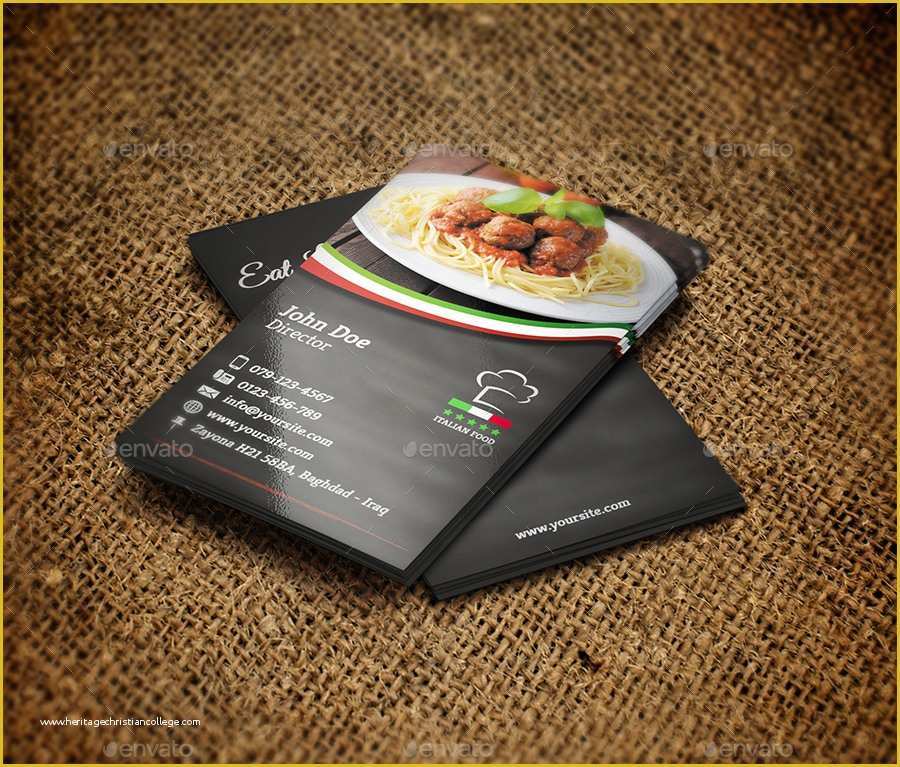 Restaurant Business Cards Templates Free Of Italian Restaurant Business Card Template by Ow