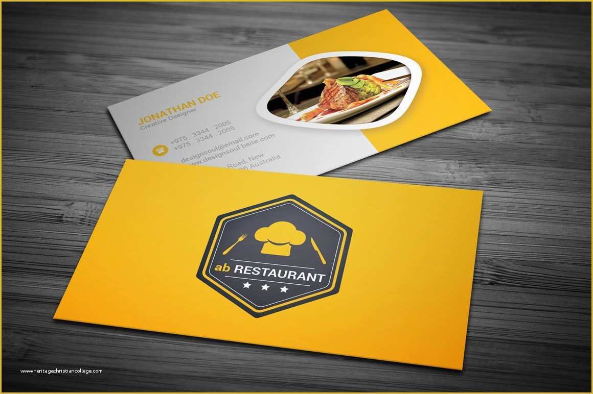 Restaurant Business Cards Templates Free Of Restaurant Business Card Business Card Templates