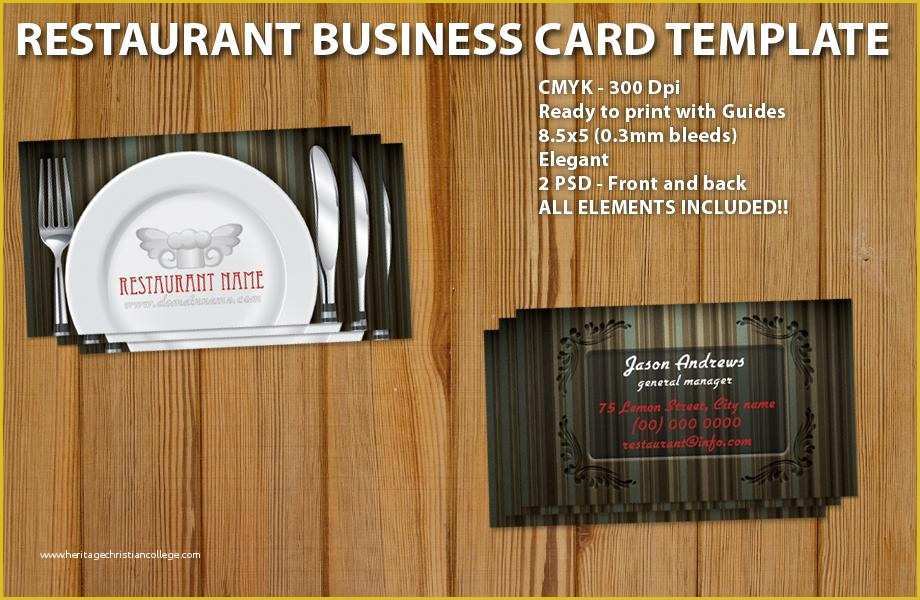 Restaurant Business Cards Templates Free Of Restaurant Business Card Template ‹ Psdbucket