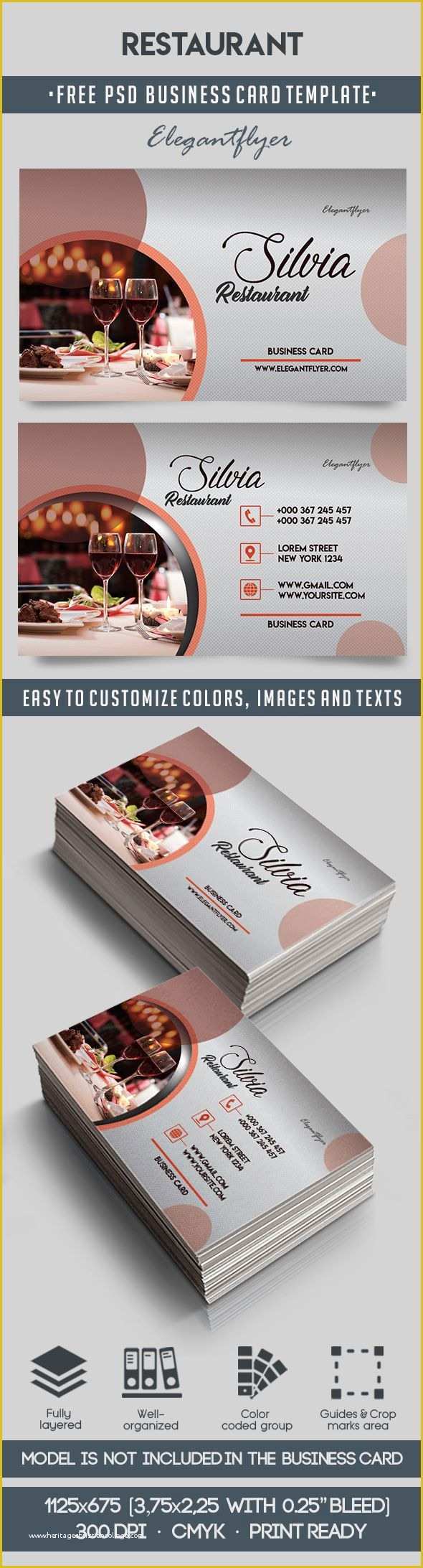 Restaurant Business Cards Templates Free Of Restaurant – Free Business Card Templates Psd – by