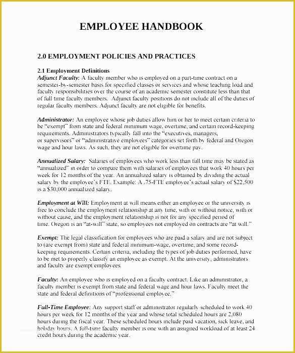 Restaurant Employee Handbook Template Free Download Of Employee Handbook Example 6 Sample Printable Templates