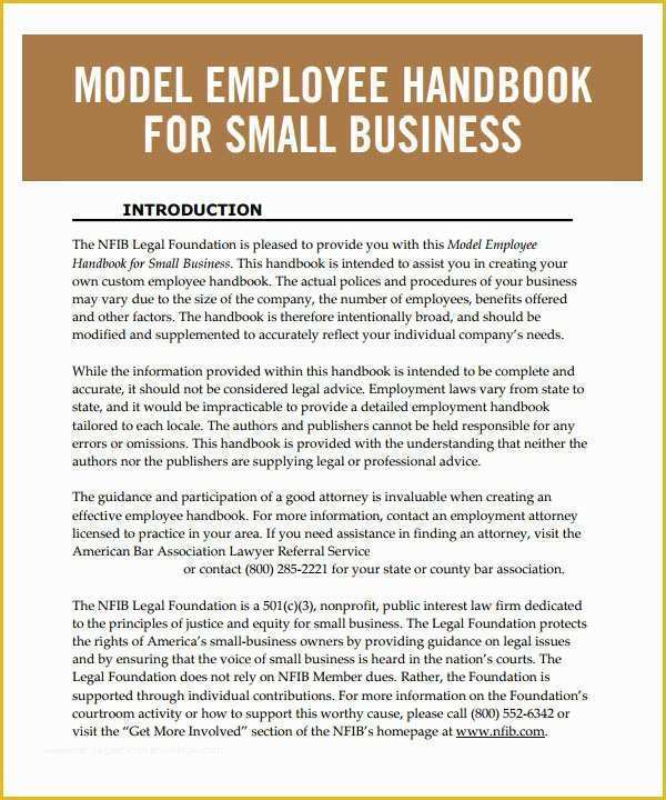 Restaurant Employee Handbook Template Free Download Of Employee Handbook Template 6 Free Pdf Doc Download