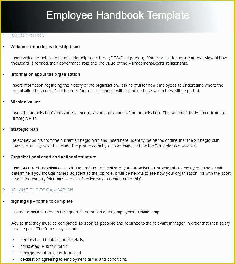 Restaurant Employee Handbook Template Free Download Of Free Employee Handbook Template Free Employee Handbook