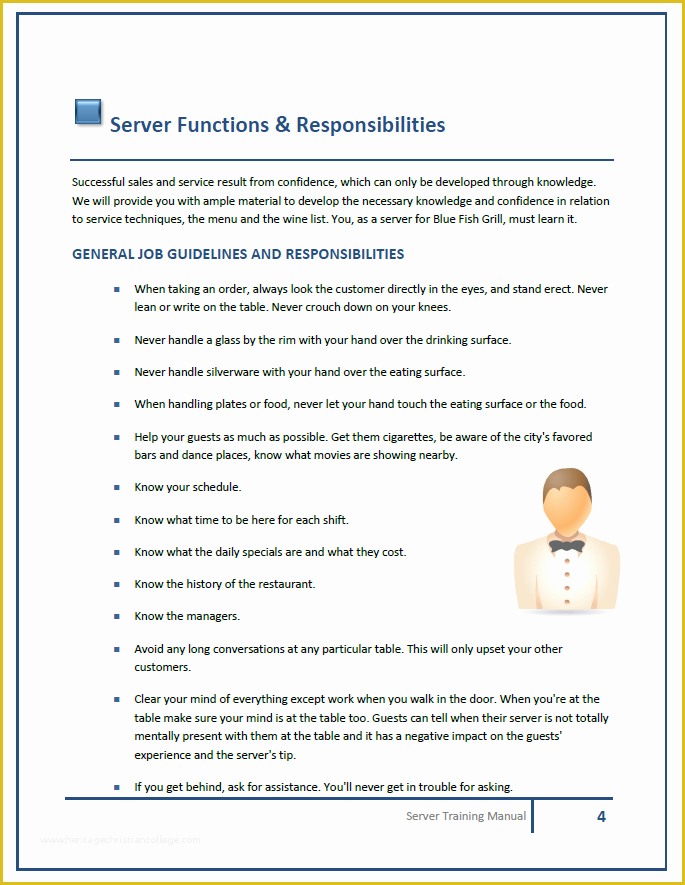 Restaurant Employee Handbook Template Free Download Of Restaurant Training Manual Templates